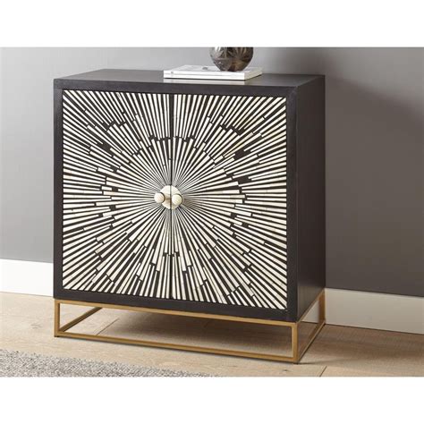Steve Silver Amika Contemporary Accent Cabinet With Black And White