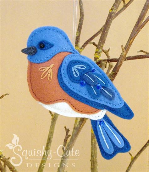 Bluebird Sewing Pattern Pdf Backyard Bird Stuffed Ornament Etsy