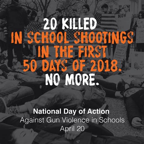 April 20th National Day Of Action Against Gun Violence In Schools