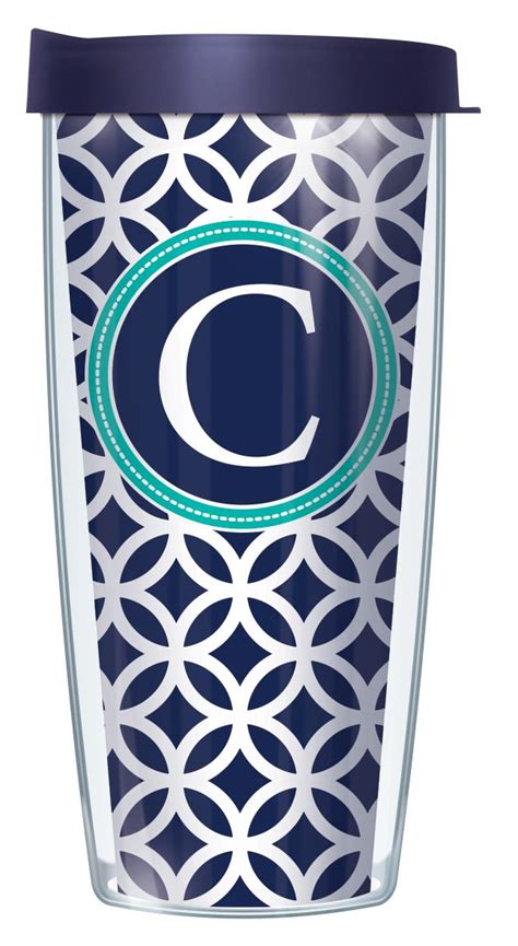 buy signature tumblers c monogram insignia wrap on navy and white roundabout 22 ounce double
