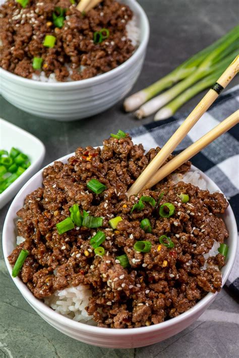 Korean Ground Beef And Rice Bowl
