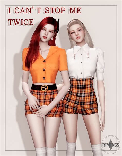 Rimings Twice I Cant Stop Me Outfit🥼🩳 Rimings Sims 4 Mods
