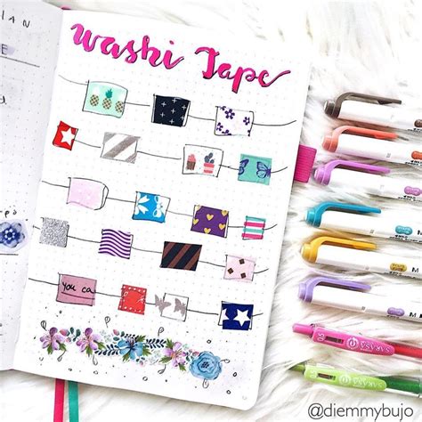 43 Cute And Clever Washi Tape Swatches For Your Bullet Journal Artofit