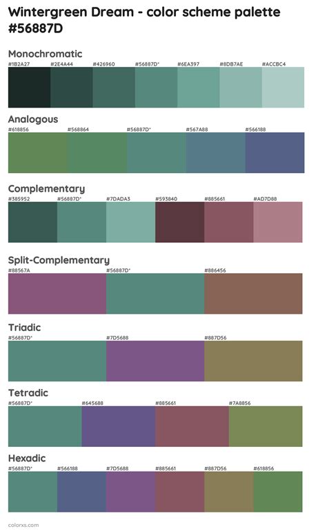 Wintergreen Dream Color Palettes And Color Scheme Combinations