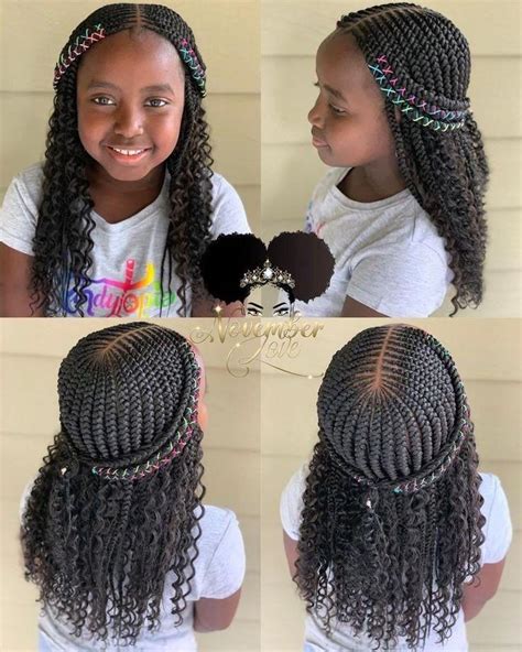 Girls braided hairstyles are going to be a lovely addition to her look. Pretty braided hairdo for black girls. #girlsbraidedhairstyleskidsblack in 2020 | Kids braided ...