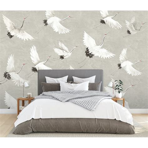 Astm3909 Crane You Later Dove Grey Wall Mural