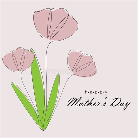 Happy Mothers Day Flowers Vector Illustration Stock Vector