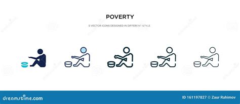 het pictogram van de armoede in verschillende illustratie van de stijlvector twee gekleurde en