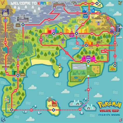 Kanto Map With Labels Pokemon Kanto Map New Kanto Map Breakdown
