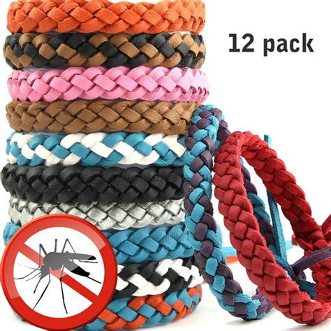 Mosquito Mosquito Repellent Bracelet 12 Pack Reusable Leather