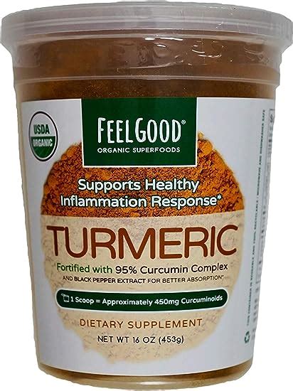 Amazon Com Feel Good Organic Turmeric W Curcumin Powder Ounces