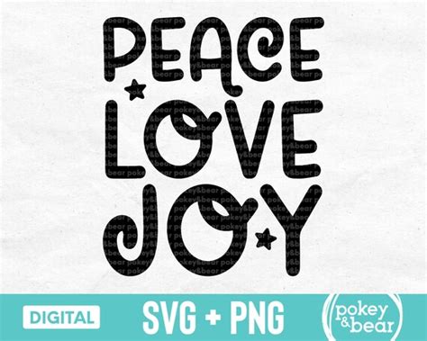 Peace Love Joy Svg Cute Christmas Svg Holiday Shirt Svg Etsy