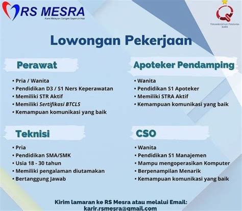 Lowongan Kerja Rumah Sakit Mesra Oktober 2022 Karir Riau
