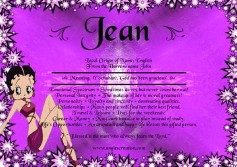The Name Jean First Name Meaning Meaning Of Your Name Sad Life Happy