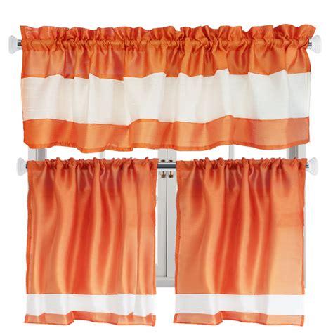 Home Plus 3pc Faux Silk Two Tone Kitchen Curtain Set Solomon Yufe And Company Limited