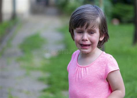 Portrait Of A Cute Little Girl Crying Stock Image Image Of Fatigue