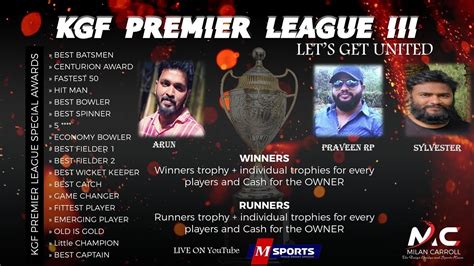Kgf Premier League Bangalore Youtube