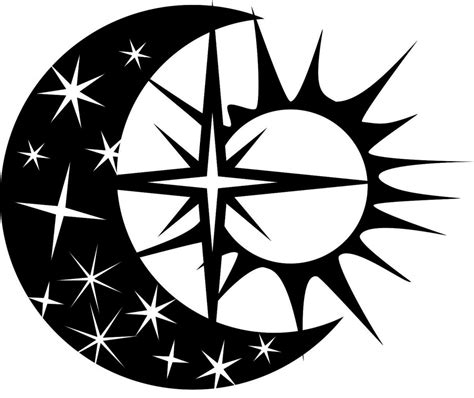 Black And White Sun Moon And Stars Tattoos Displaying 18 Images For