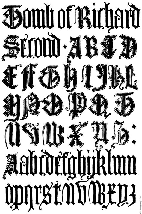 18 Gothic Medieval Font Alphabet Images Gothic Lettering Fonts