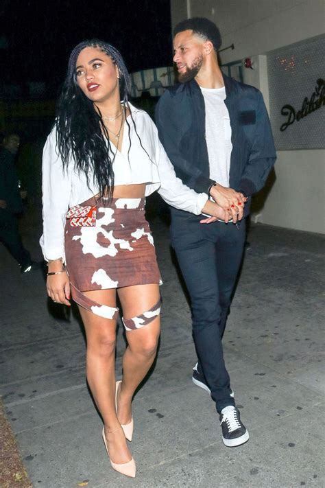 Ayesha Curry And Stephen Curry Outside Delilah Nightclub In West Hollywoodayesha Curry And