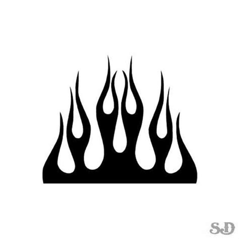Fire Flames Art Vinyl Decal Sticker Long X Etsy