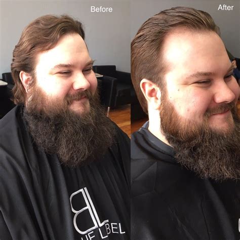 A beard trim will never slow growth progress, either. Hair Cut and Beard trim! Before and after! Blue Label Men ...