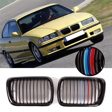 Front Glossmatte Black M Stylechrome Kidney Grille Grill For Bmw E36