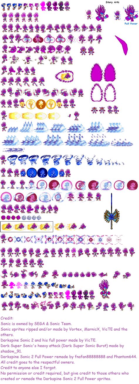 Darkspine Sonic 2 Full Power Sprites Sheet Updated By Darkseth644 On