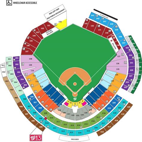 Nationals Ballpark Map Washington Nationals Ballpark Map District Of Columbia Usa