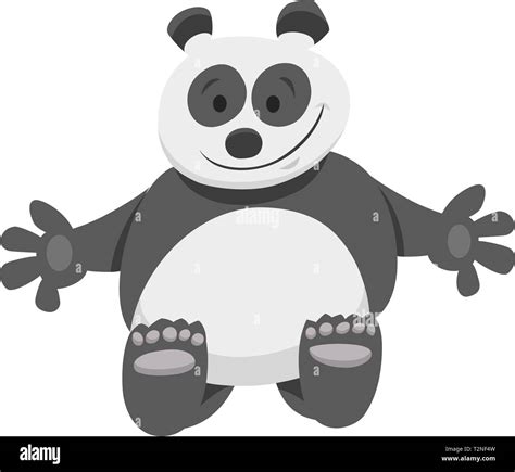 Cartoon Illustration Of Cute Panda Bear Funny Animal Character Stock