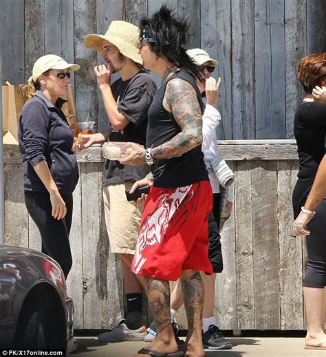 Nikki Sixx And Wife Courtney Bingham Both Wear Tank Tops In Malibu
