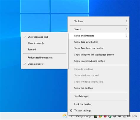 How To Disable The New Weather Widget From The Windows 10 Taskbar All