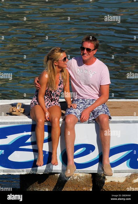 Geri Halliwell And Henry Beckwith Relax By The Water After Attending The Monaco Gp Qualifying