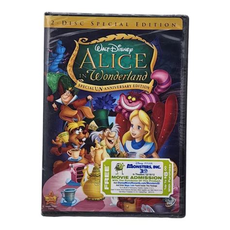 Disney Alice In Wonderland Dvd 2010 2 Disc Set Un Anniversary Special