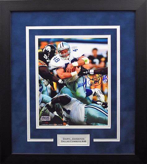 Daryl Moose Johnston Autographed Dallas Cowboys 8x10 Framed Photogra