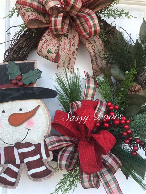 Snowman Wreath,Snowman Winter Wreath, Country Wreath, Cabin Wreath, Rustic Wreath, Woodland ...