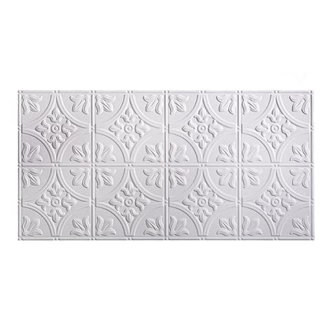 Fasade Traditional 2 2x4 Glue Up Ceiling Tile Matte Paintable White