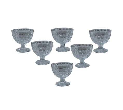 heavenly sweet 6 piece diamond glass ice cream and sundae bowl set glassware sets glassware