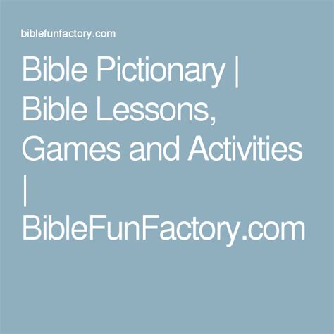 Bible Pictionary List