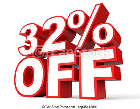 Stock Illustration Of Discount 32 Percent Off 3d Illustration On White
