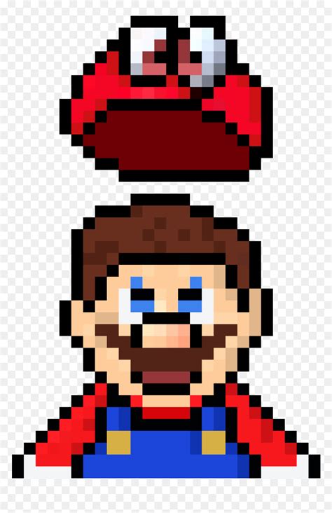 Pixel Art Mario Et Cappy Hd Png Download Vhv