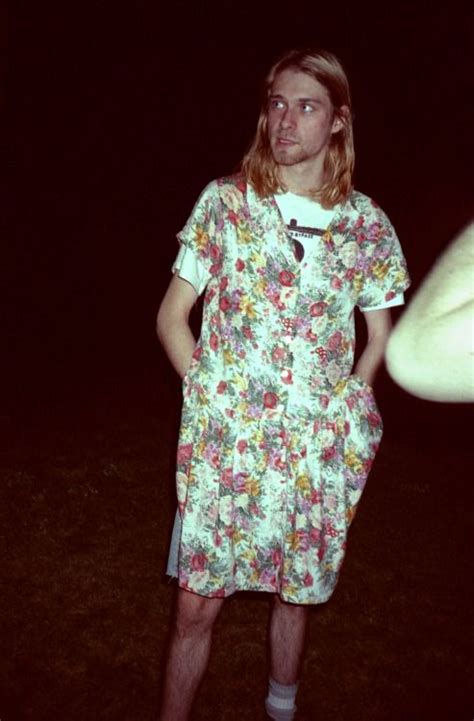 Kurt cobain performing in a dress. "I don't know why I do it. You know, dresses and wear lipstick. Gives me some sort of comfort ...