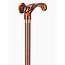 Wooden Walking Stick In Brown With Anatomical Grip Amber Imitation 
