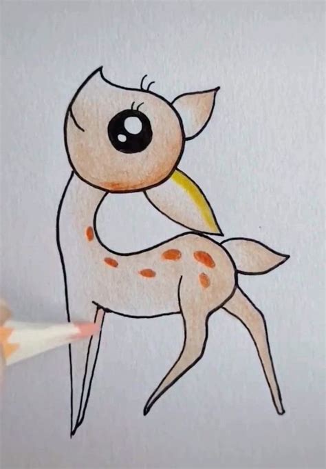 Bambi Drawing Colored With Pencils Cool Pictures To Draw White