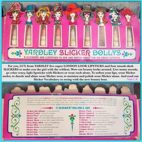 yardley slicker dollys in the original box 9 slickers and lipstsicks to mix and match madly