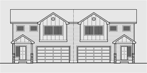 2 Story 2 Car Garage Duplex House Plan