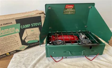 COLEMAN CAMP STOVE D Two Burner Portable In Original Box Tested Works Vintage PicClick