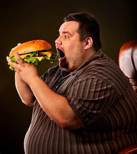Fat Man Eating Food