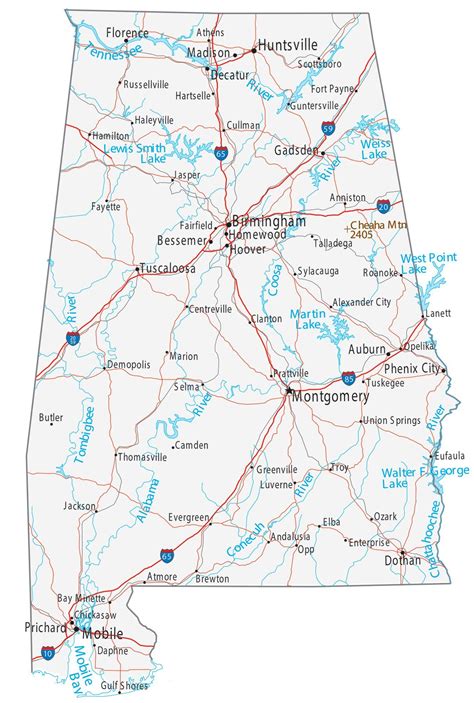 State Of Alabama Road Map Images And Photos Finder