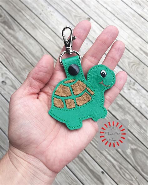 Turtle Keychain Turtle Key Chain Turtle Keyfob Turtle Snap Etsy